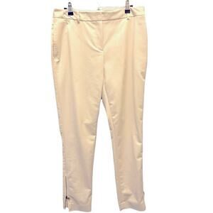 DONNA Karen pointe ankle pants ivory slacks. Size 6. Zipper hem